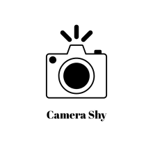 Camera Shy text with an image of a camera